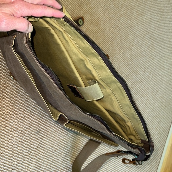 NEWHEY Waxed Canvas & Leather Laptop Messenger Bag - Picture 4 of 12